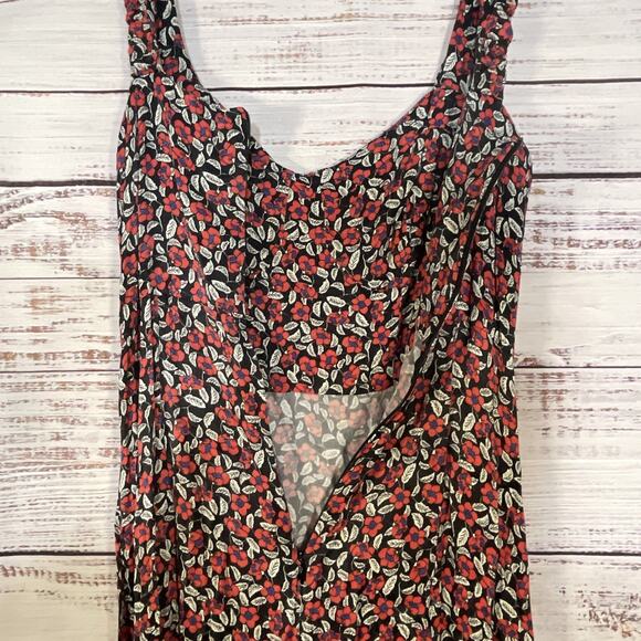 Zara Floral Maxi Dress Slit To Knee Size Small - Picture 8 of 8